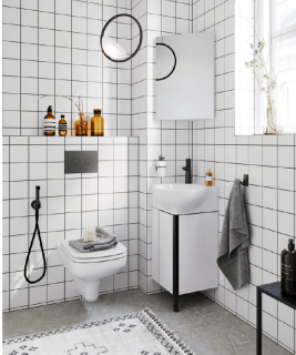 Напольная тумба Aqwella Porto POR0104WB 45см белый/чёрный